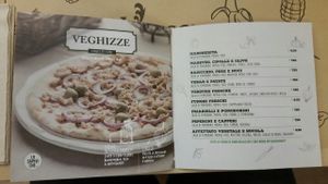 Menù pizze at Universo Vegano in Rimini