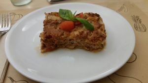 lasagna at Universo Vegano in Rimini