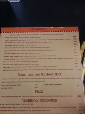 menu 2 at Joe to Go in Siem Reap