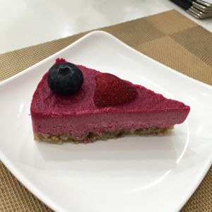 pomegranate raw cheeese cake at Green Fresh Vegan Restaurant in New Territories