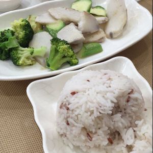 courgette + chinese yam + broccoli rice at Green Fresh Vegan Restaurant in New Territories