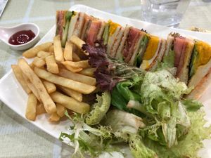 Club Sandwiches at Green Fresh Vegan Restaurant in New Territories