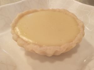 Vegan egg tart  at Green Fresh Vegan Restaurant in New Territories