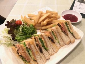 Club sandwiches at Green Fresh Vegan Restaurant in New Territories