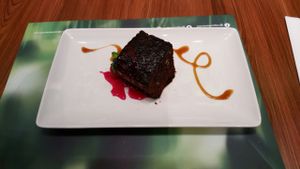 Gorgeous brownie! at Tidjoori Restaurant in Dubai