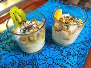 Yogurt dessert at Sociedade Portuguesa de Naturalogia in Lisbon