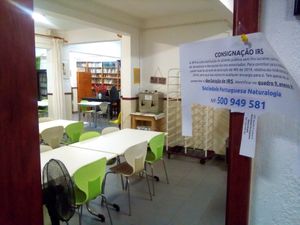 Entrance of the canteen at Sociedade Portuguesa de Naturalogia in Lisbon