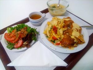 Vegetables roll at Sociedade Portuguesa de Naturalogia in Lisbon