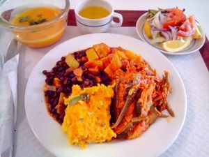 Beans, grains and veggies mix at Sociedade Portuguesa de Naturalogia in Lisbon