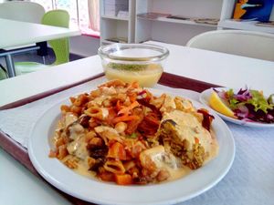 Rancho (chickpeas + pasta) at Sociedade Portuguesa de Naturalogia in Lisbon