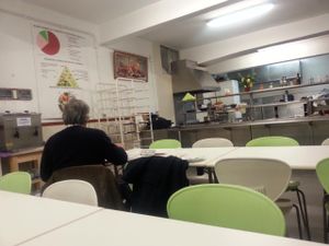 The cantine's main room at Sociedade Portuguesa de Naturalogia in Lisbon
