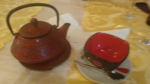 jasmine tea served beautifully at Gran Familia in Tenerife