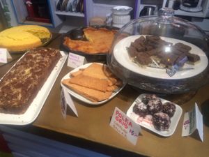 cake selection at Femtopia in Stockholm