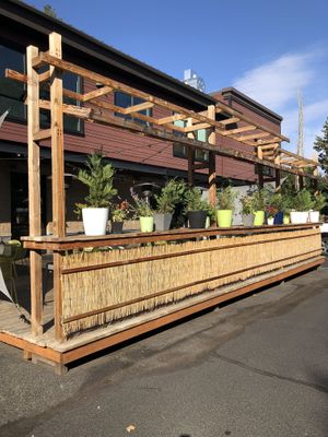 Back “alley” seating deck  at Spork in Bend