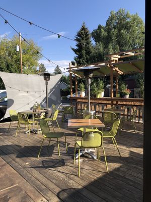 Back deck seating  at Spork in Bend