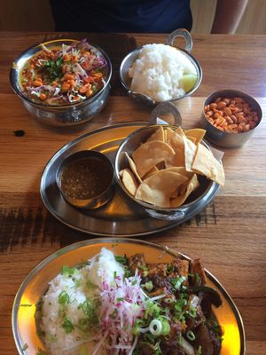 west African peanut curry and lomo saltado at Spork in Bend