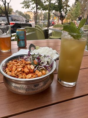Red peanut curry with tofu and mocktail  at Spork in Bend