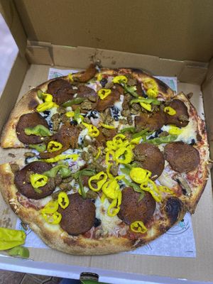 Supreme pizza! at Vannucchi Brothers in Hollywood