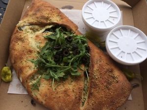 Vegan choice calzone at Vannucchi Brothers in Hollywood