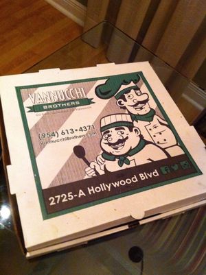 Vannucchi Brothers pizza box  at Vannucchi Brothers in Hollywood
