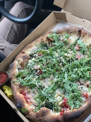 Vegan Athens Greek Pizza  at Vannucchi Brothers in Hollywood