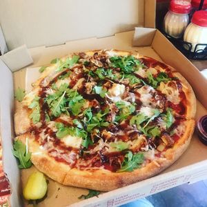 Vegan BBQ chikn pizza... at Vannucchi Brothers in Hollywood