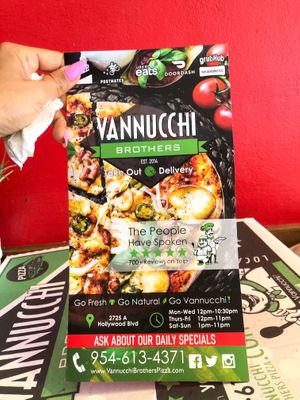 Menu at Vannucchi Brothers in Hollywood