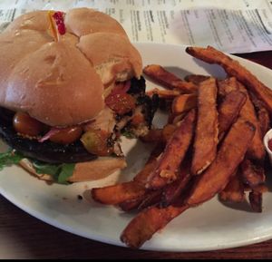 mushroom burger! at The Anchor in Wichita