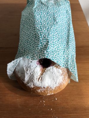 Soft coconut and jam brioche  at Bar Pasticceria Rovida in Milan