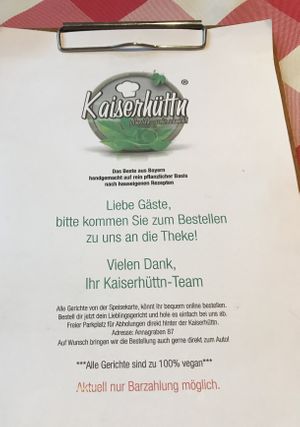 Menu cover  at Kaiserhuettn in Bonn