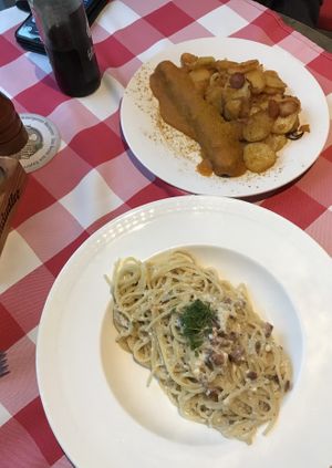 Currywurst and Spaghetti Carbonara   at Kaiserhuettn in Bonn