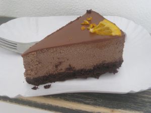 Choc orange cheesecake at Veg Teg in Prague
