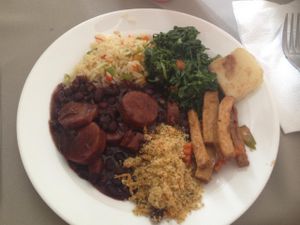 Some of the options of the buffet - feijoada. =D at O Vegetariano Gourmet in Sao Paulo
