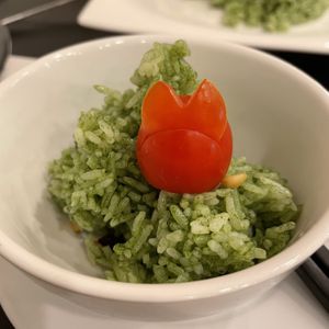 Cute bunny came with the fried rice   at Joy Veg Fruit Dining in Sydney