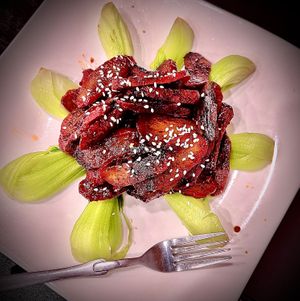 BBQ Vegan Pork  at Joy Veg Fruit Dining in Sydney