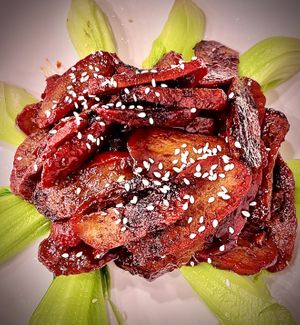 BBQ Vegan Pork  at Joy Veg Fruit Dining in Sydney