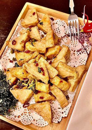 Deep fried salt and pepper tofu   at Joy Veg Fruit Dining in Sydney