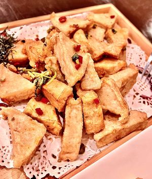 Deep fried salt and pepper tofu   at Joy Veg Fruit Dining in Sydney