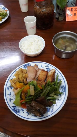 All this for about 80 NTD! at Rén Hé SùShí 人和素食 in Hengchun