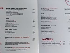 Vegane Speisekarte at Sol in Konstanz