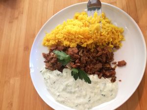 eice with gyros vegan at Sol in Konstanz