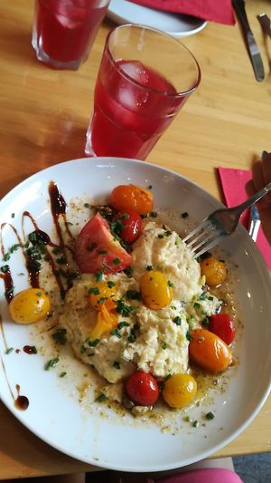 vegan menu of the day with polenta at Sol in Konstanz