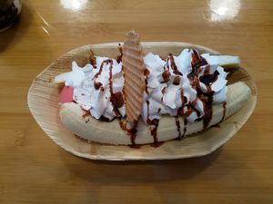 Banana split icecream, I highly recommend that one at Sol in Konstanz