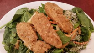 Salad with crispy tenders at Taste of Eden Bistro in Brandon