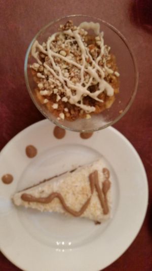 Cheesecake and apple crisp at Taste of Eden Bistro in Brandon