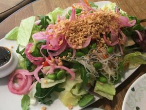 Big portion of delicious salad at Satori in Malmo