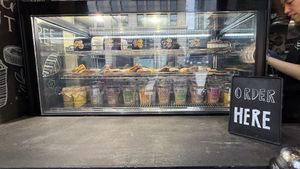 New offerings top two shelves   at Sai Plant Deli by Vegan Pudding & Co. in Vancouver