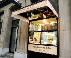 outside at Sai Plant Deli by Vegan Pudding & Co. in Vancouver