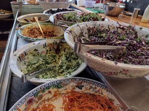 Some of the choices (there were more) at Seeds to Totnes in Totnes