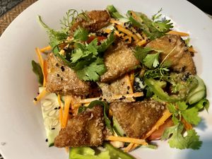 Tofu salad   at Cafe del mundo in Luang Prabang